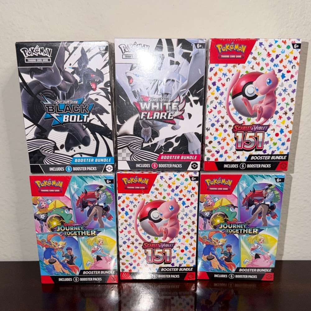 Pokémon TCG  151 JOURNEY TOGETHER BLACK BOLT WHITE FLARE BOOSTER BUNDLES 6X